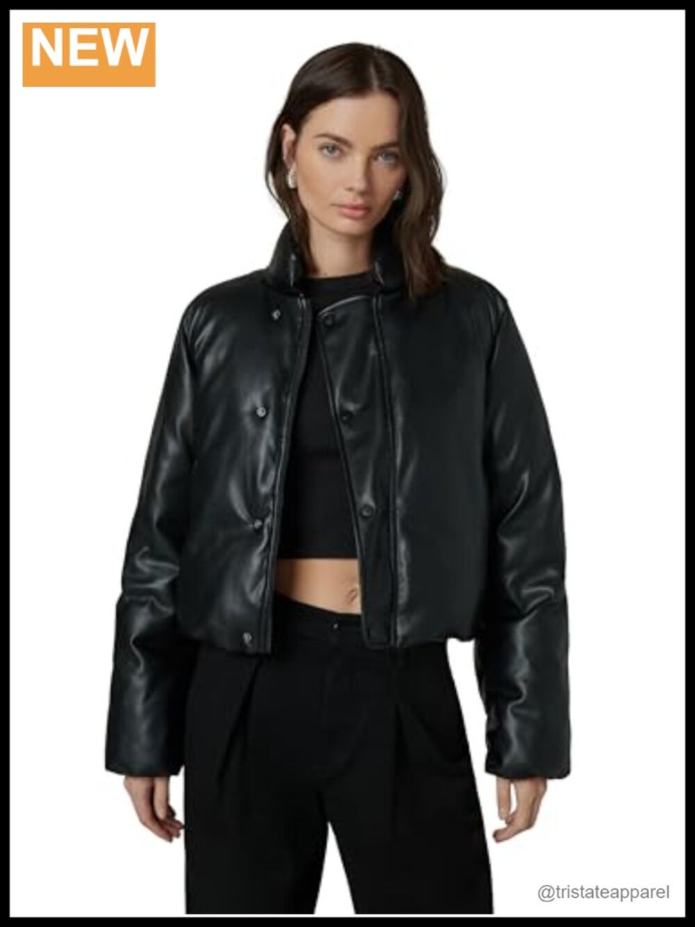 Vegan Leather Bomber Jacket Women's Faux Leather Zip Up